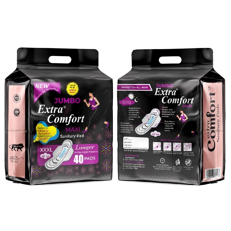 Extra Sure Sanitary Pads for Women with Wings XXXL (Combo Pack of 2), 100 Pads-1.webp